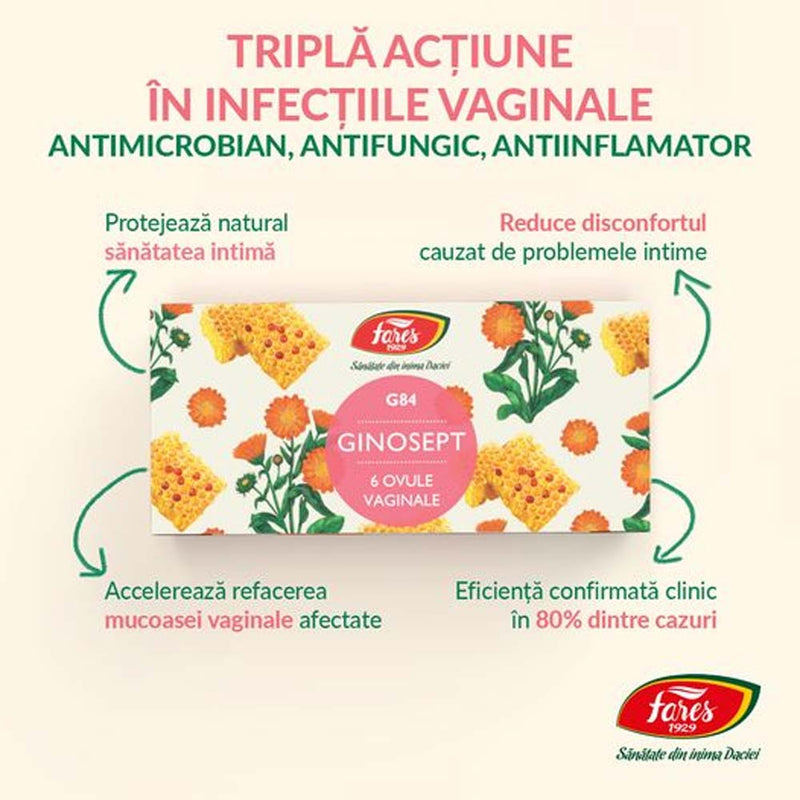 Ginosept, 6 ovule, G84, Fares - Delumani - Magazin Online Romanesc 