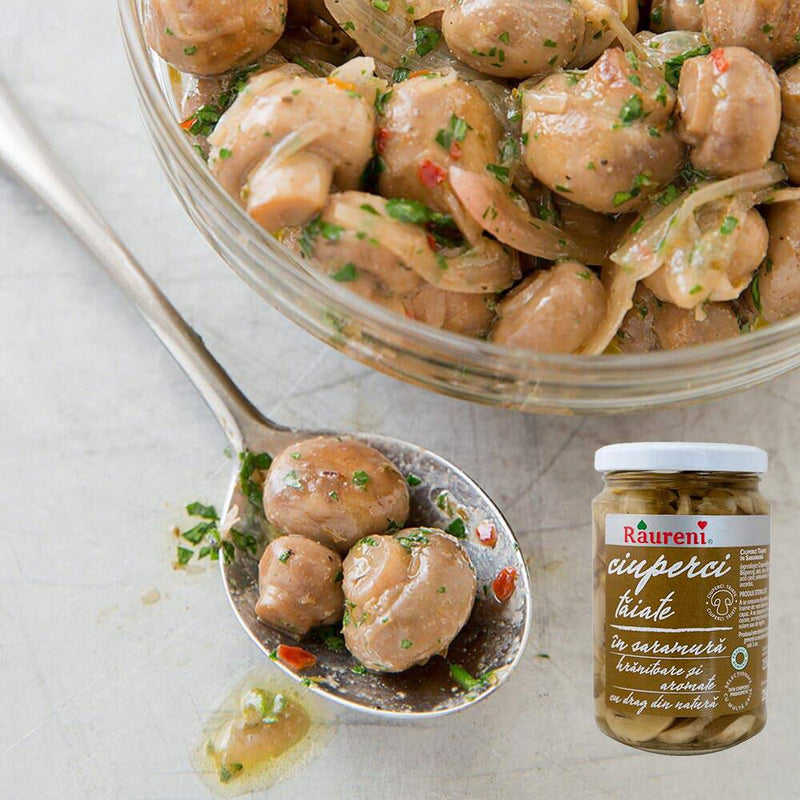 Ciuperci taiate in saramura Raureni - Delumani - Magazin Online Romanesc 